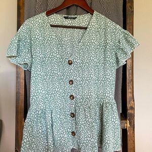 Green buttoned top